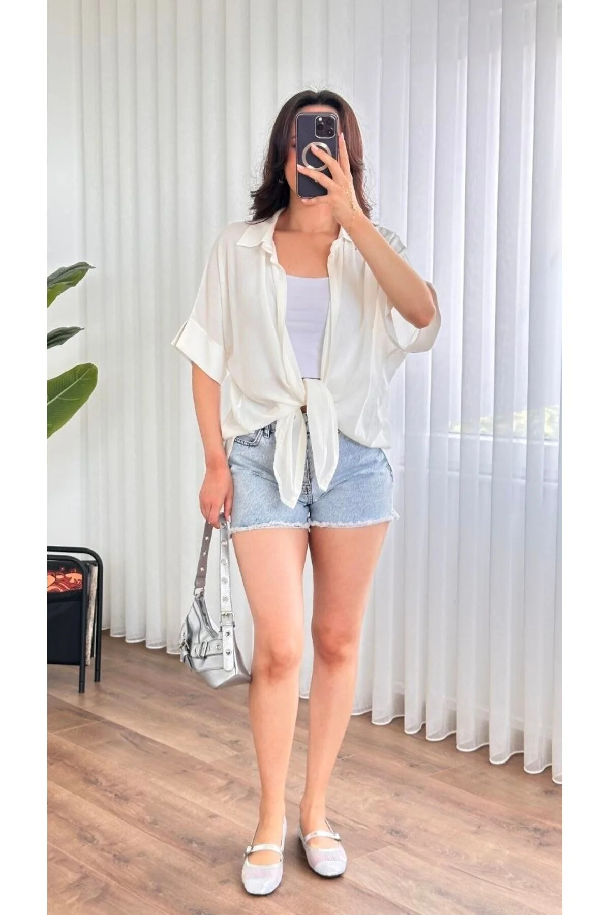 Standart Beden %100 Viskoz Yan Yırtmaçlı Kısa Kollu Kadın Kimono - Ekru / Standart